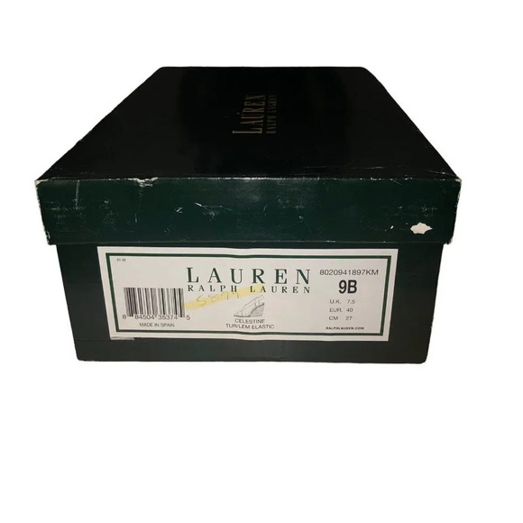 Lauren Ralph Lauren Sz 9 Womens Lemon Turq. Green Strappy Elastic Wedge Sandals - Picture 8 of 8